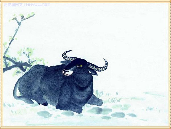 中国水墨画(牛)